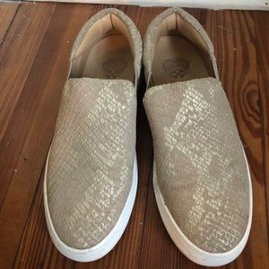 Vince Camuto Slip On Shoes - Gold Snakeskin/10